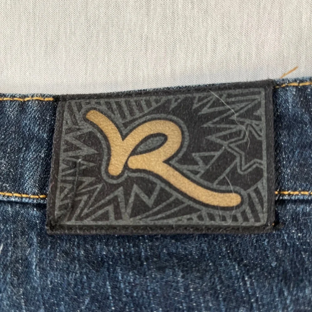 Rocawear Jeans Girls 16 (28x29.5) Dark Wash Embroidered Logo Flap Pocket Denim